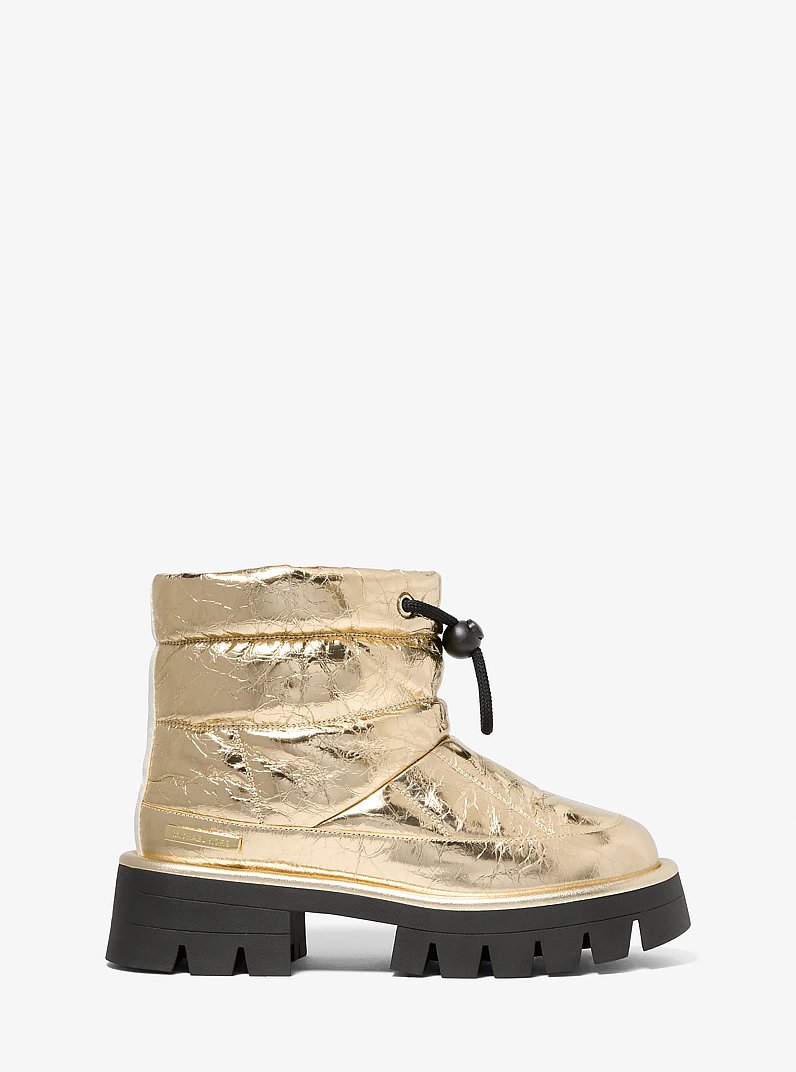Barton Crackled Metallic Leather Boot in PALE GOLD | Michael Kors