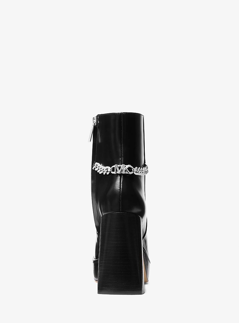 Carlisle Leather Platform Boot in BLACK | Michael Kors
