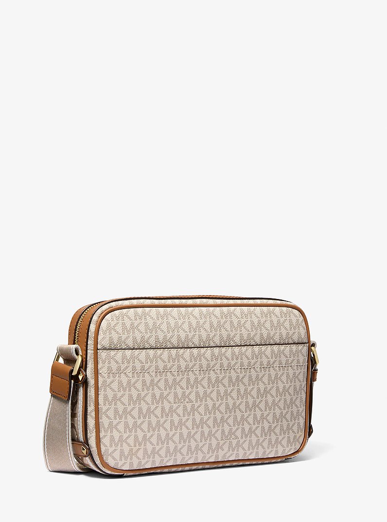 Maeve Large Signature Logo Crossbody Bag in VANILLA/ACORN | Michael Kors