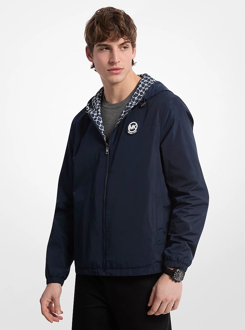 Reversible Logo Print Cir&eacute; Jacket in MIDNIGHT | Michael Kors