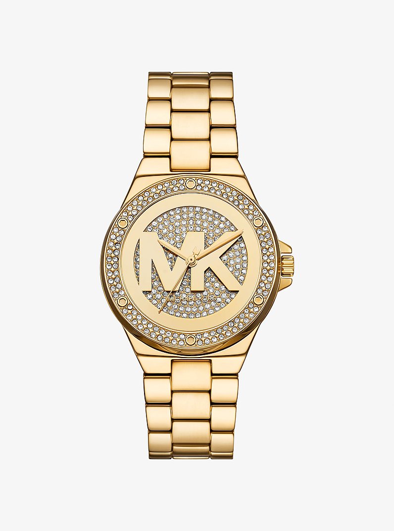 Reloj Lennox en tono dorado con incrustaciones de pav&eacute; in DORADO | Michael Kors