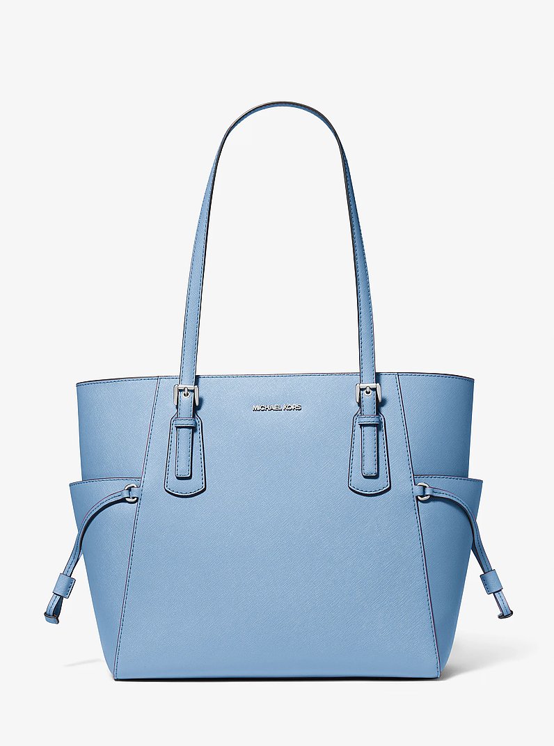 Grand sac fourre-tout Voyager en cuir Saffiano in BLEU CIEL CLAIR | Michael Kors