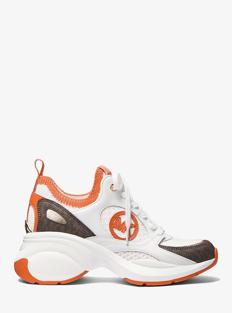 Zuma Mixed-Media Trainer in ORANGE PUNCH | Michael Kors