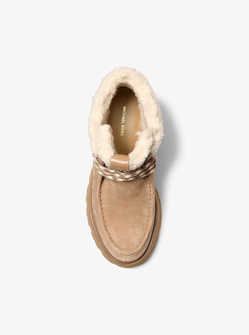 Cade Fleece-Lined Suede Ankle Boot in HUSK | Michael Kors
