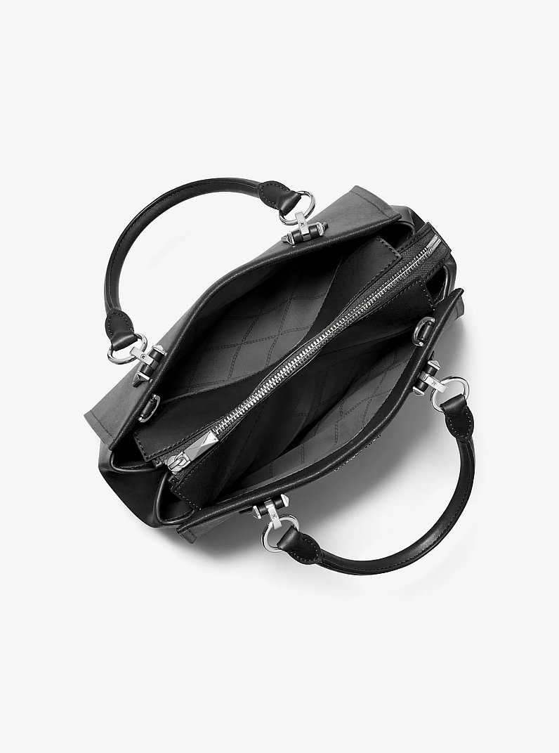 Bolso satchel Marilyn mediano de piel saffiano in NEGRO | Michael Kors
