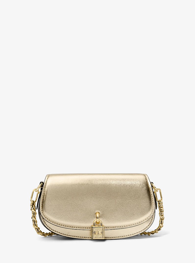 Bolso de hombro Mila peque&ntilde;o de piel metalizada