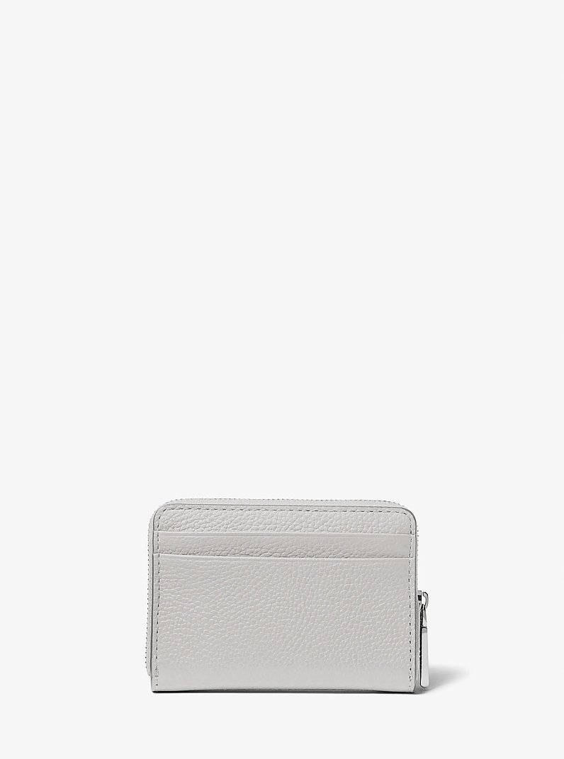 Jet Set Small Pebbled Leather Zip-Around Card Case in ALUMINUM | Michael Kors