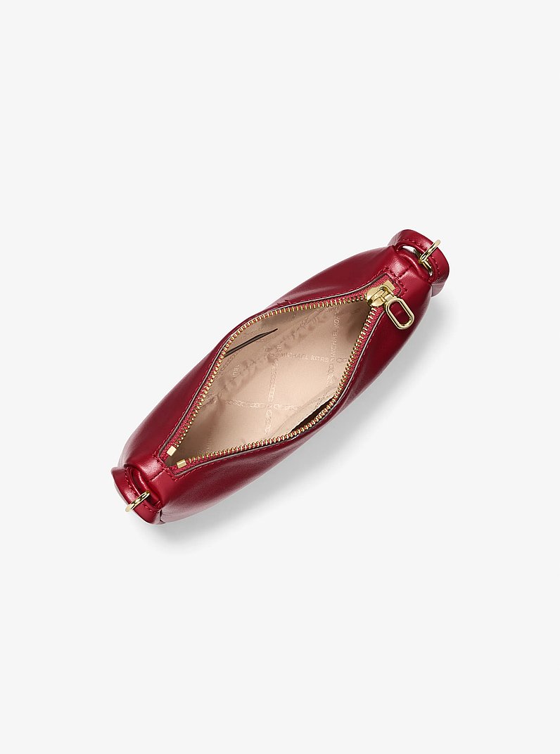 Kendall Small Leather Shoulder Bag in DEEP RED | Michael Kors