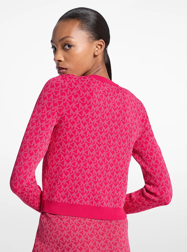 Veste courte en jacquard &agrave; logo in FRAMBOISE FONC&Eacute;E | Michael Kors