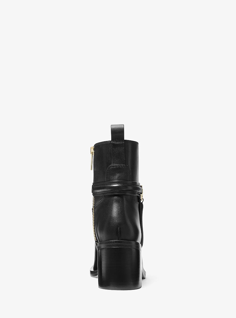 Mindy Leather Ankle Boot in BLACK | Michael Kors