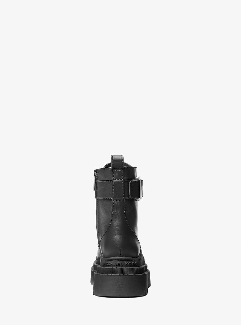 Colby Leather Combat Boot in BLACK | Michael Kors