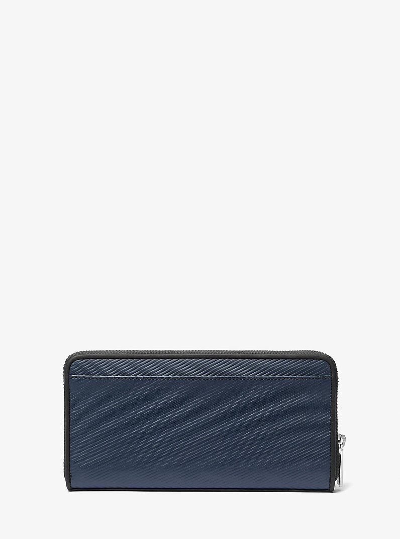 Varick Leather Zip-Around Wallet in BLEU MARINE | Michael Kors