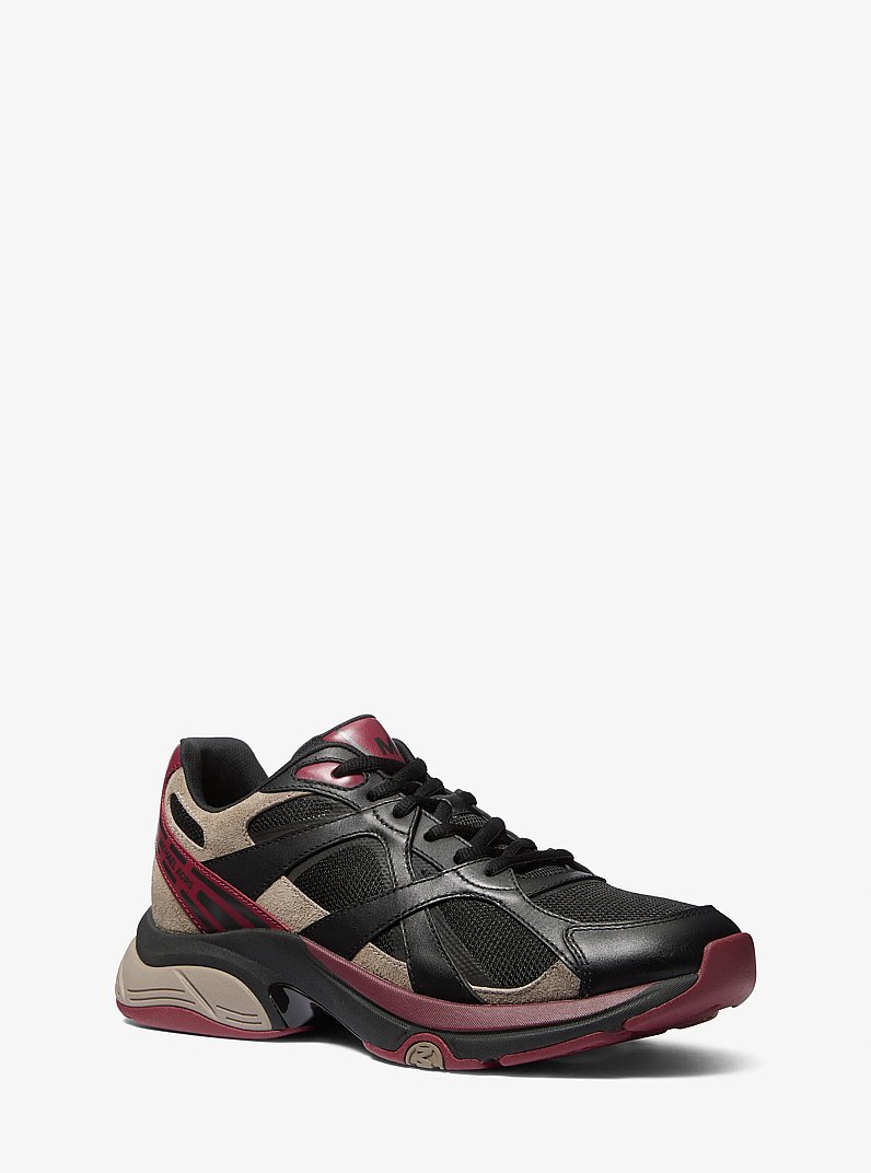 Zapatilla deportiva Leo de materiales mixtos in NEGRO COMBINADO | Michael Kors