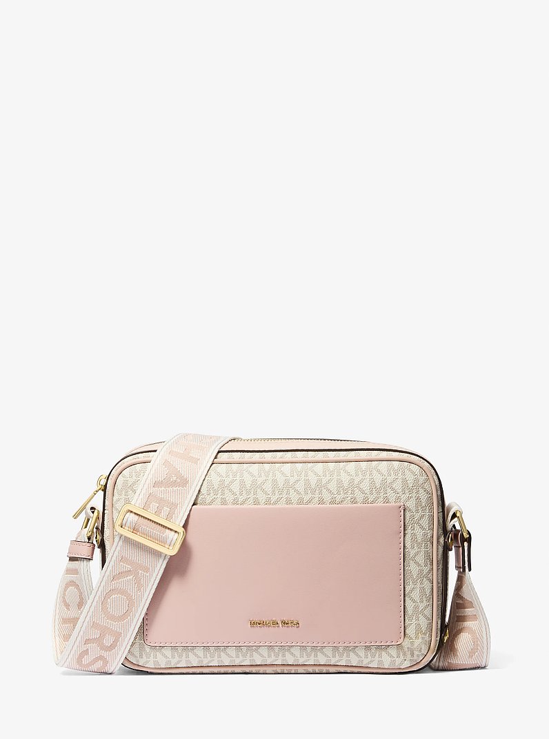 Grand sac &agrave; bandouli&egrave;re Maeve &agrave; logo Signature in VANILLE/ROSE P&Acirc;LE | Michael Kors