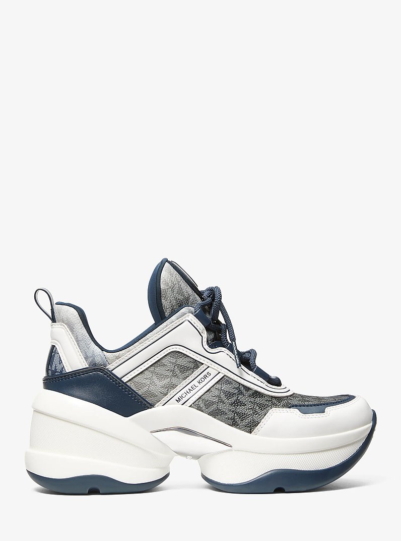 Olympia Ombr&eacute; Signature Logo Trainer in NAVY | Michael Kors