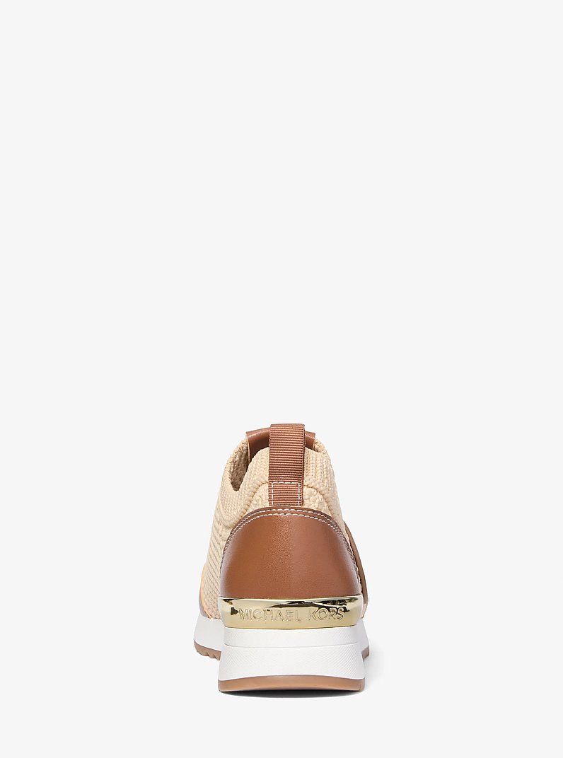 Jenkins Two-Tone Stretch Knit Trainer in NATURAL | Michael Kors