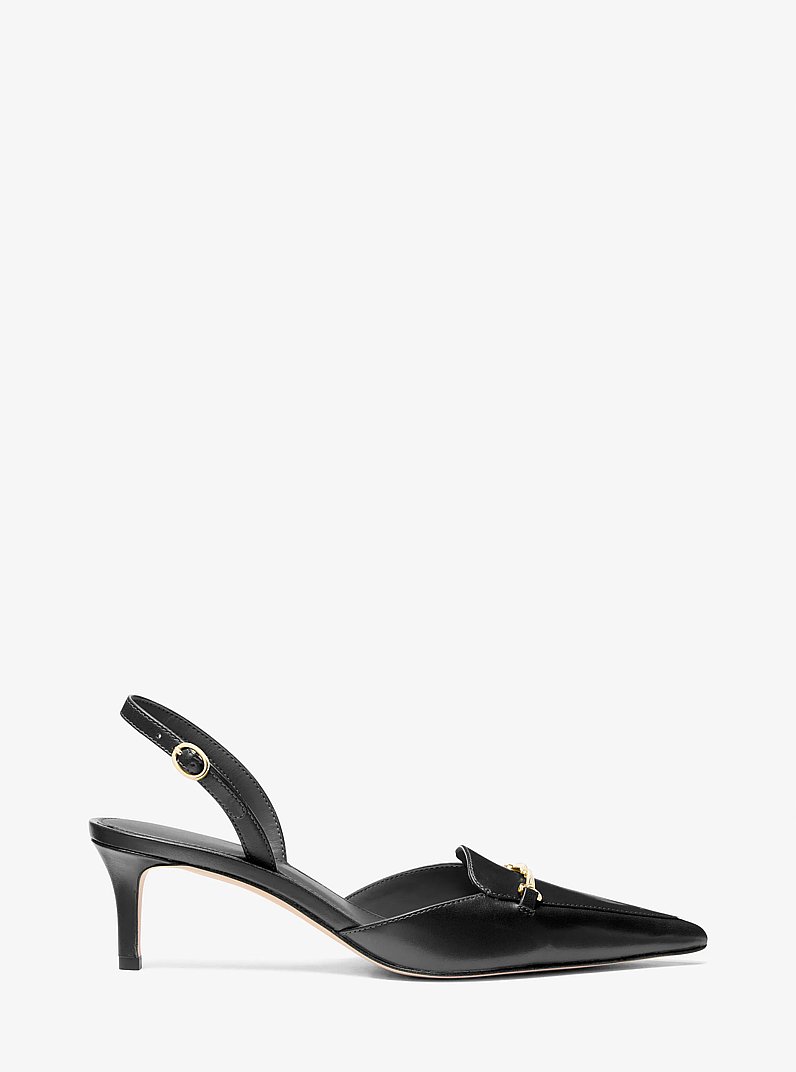 Lena Leather Slingback Pump in BLACK | Michael Kors