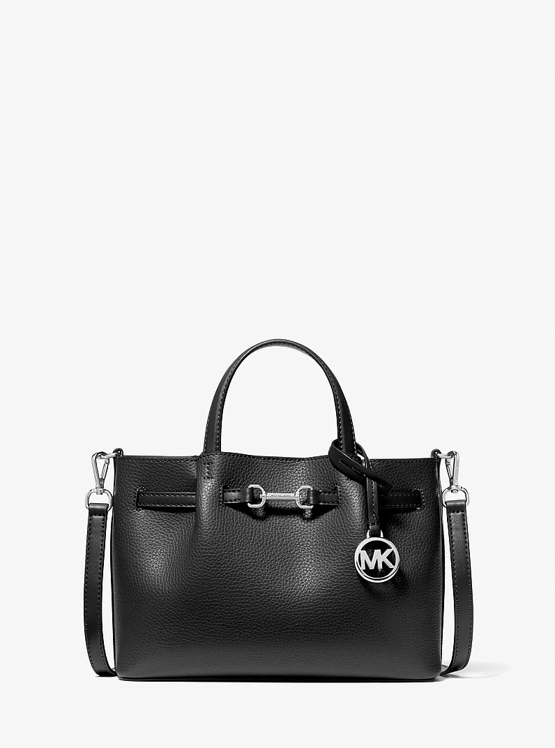 Carson Small Pebbled Leather Satchel in BLACK | Michael Kors