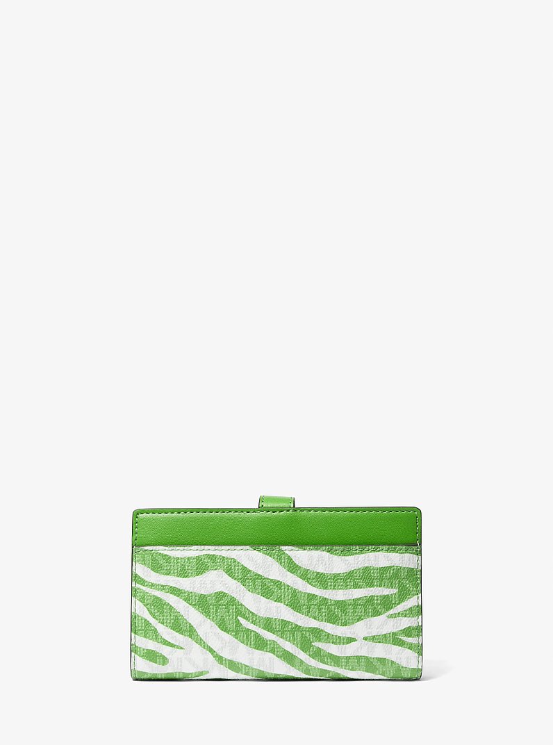 Greenwich Medium Zebra Signature Logo Wallet in JUNGLE | Michael Kors