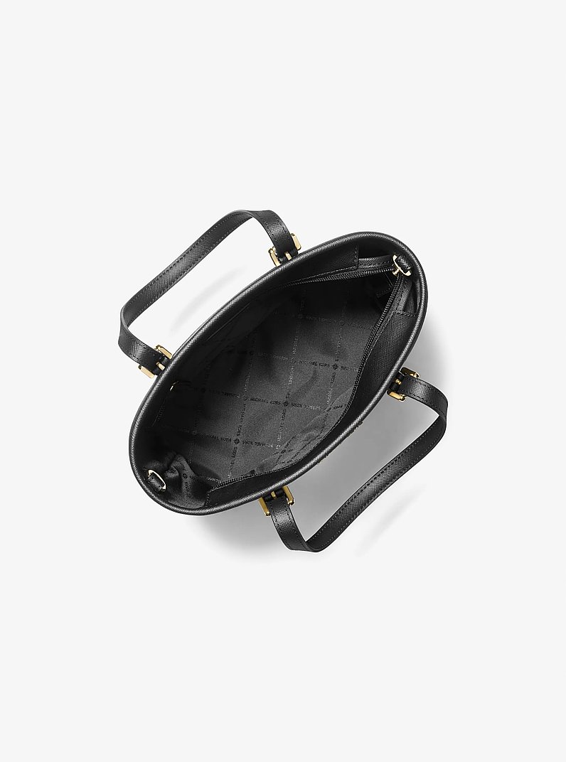 Jet Set Travel Extra-Small Logo Top-Zip Tote Bag in BLACK | Michael Kors