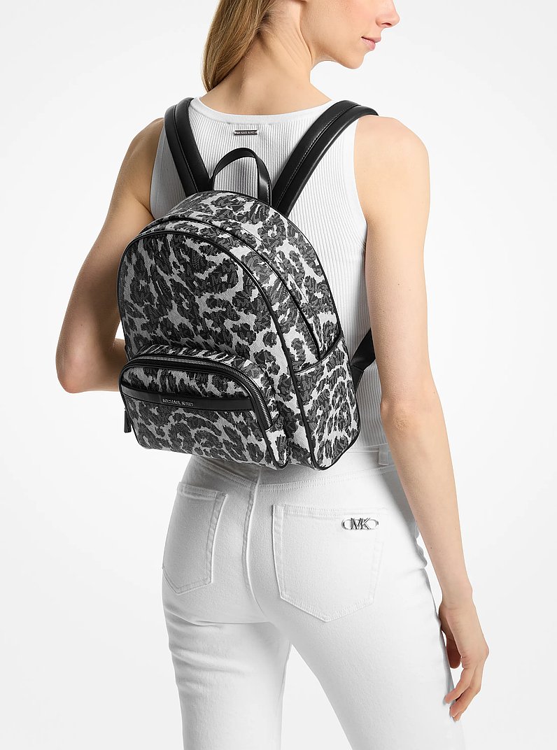 Bex Leopard Logo Backpack in BLACK COMBO | Michael Kors