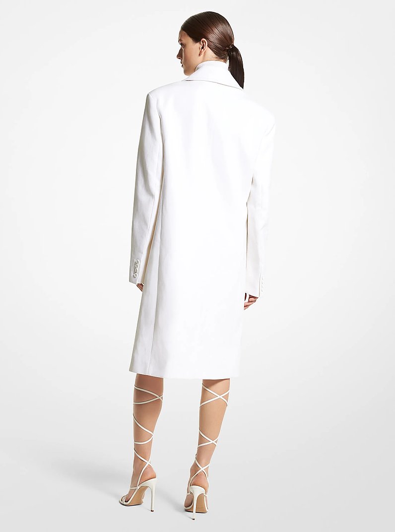 Cappotto Chesterfield in misto cotone e lino in BIANCO OTTICO | Michael Kors