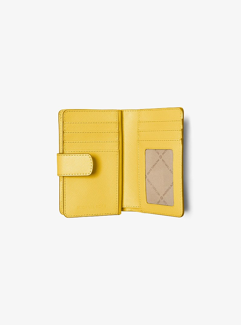 Medium Crossgrain Leather Wallet in GOLDEN YELLOW | Michael Kors