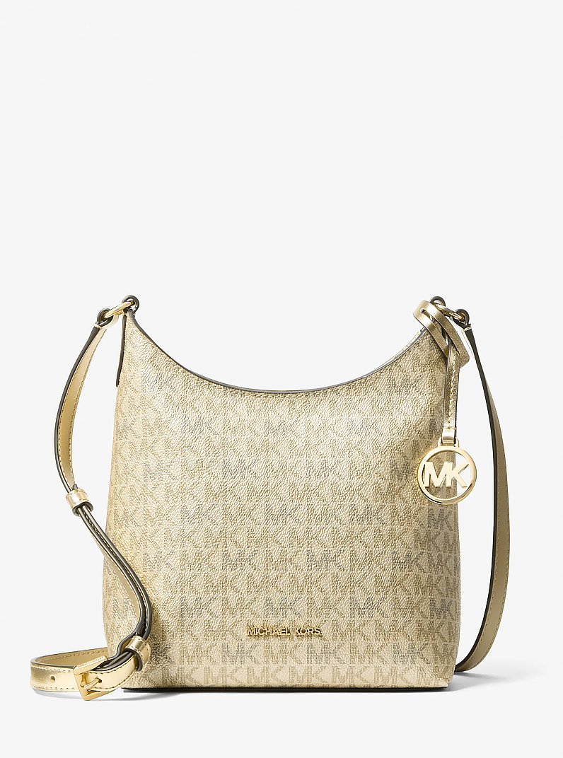 Maya Small Metallic Signature Logo Crossbody Bag in DORADO P&Aacute;LIDO | Michael Kors