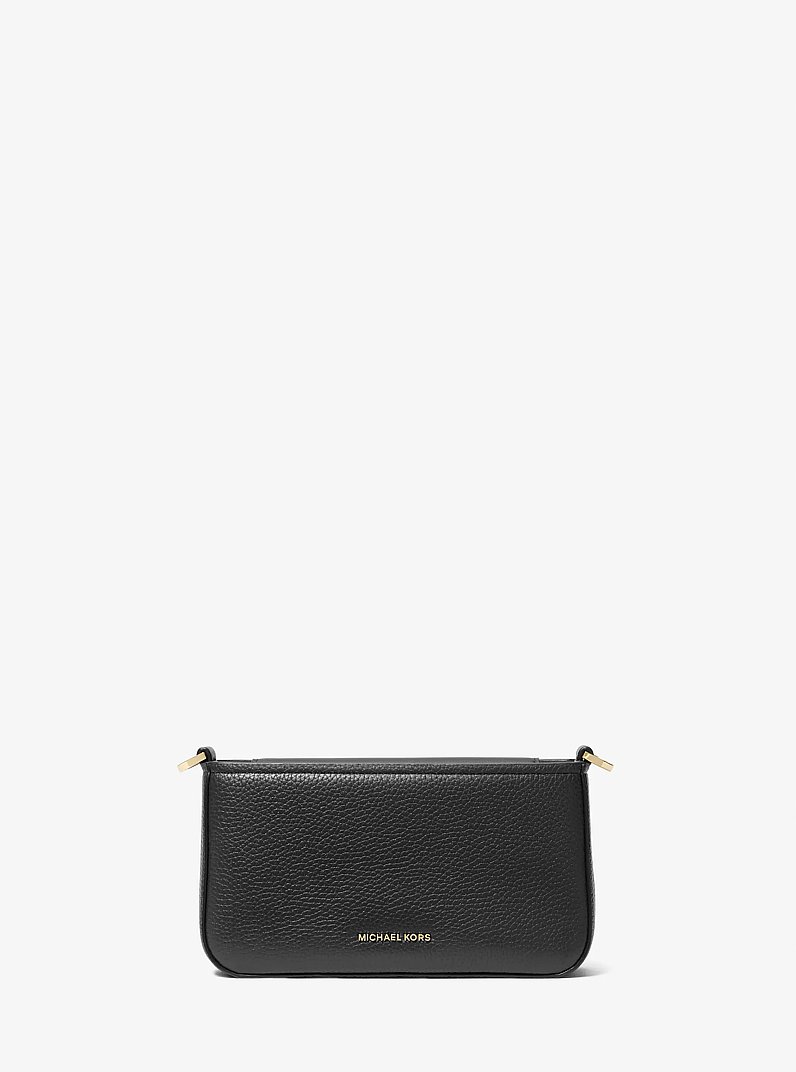 Bryant Small Pebbled Leather Convertible Pochette in BLACK | Michael Kors