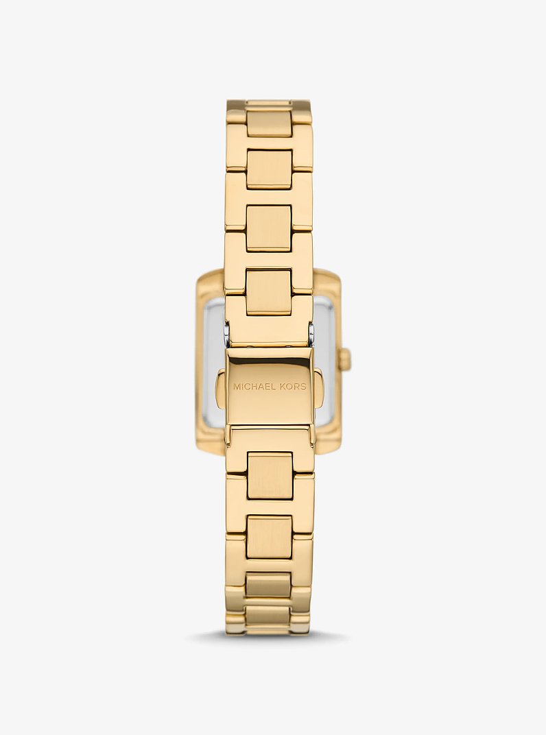 Mini Emery Pav&eacute; Gold-Tone Watch and Bracelet Gift Set in GOLD | Michael Kors
