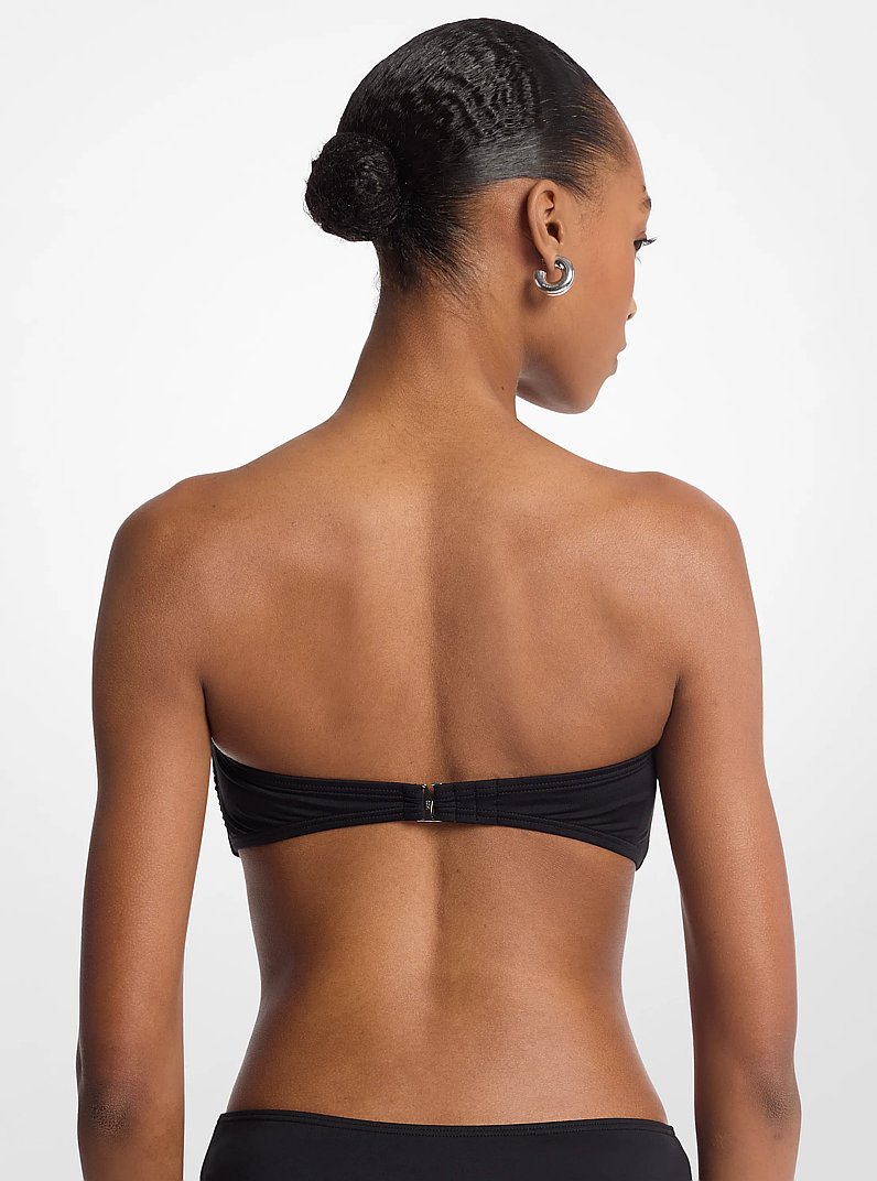Studded Stretch Nylon Bandeau Bikini Top in BLACK | Michael Kors