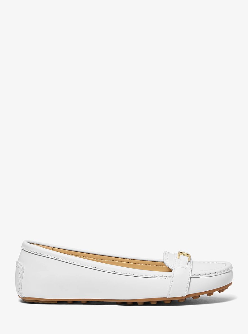 Mandy Leather Moccassin in OPTIC WHITE | Michael Kors