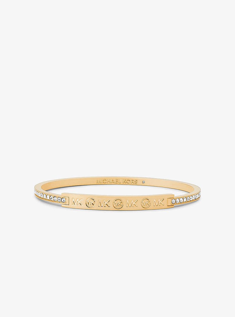 Ensemble-cadeau de bijoux &agrave; pav&eacute; et grav&eacute; du logo in OR | Michael Kors