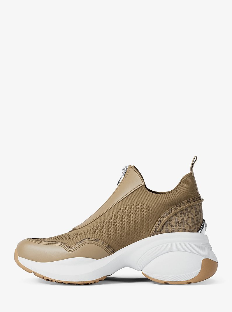 Zuma Leather Trainer in HUSK | Michael Kors