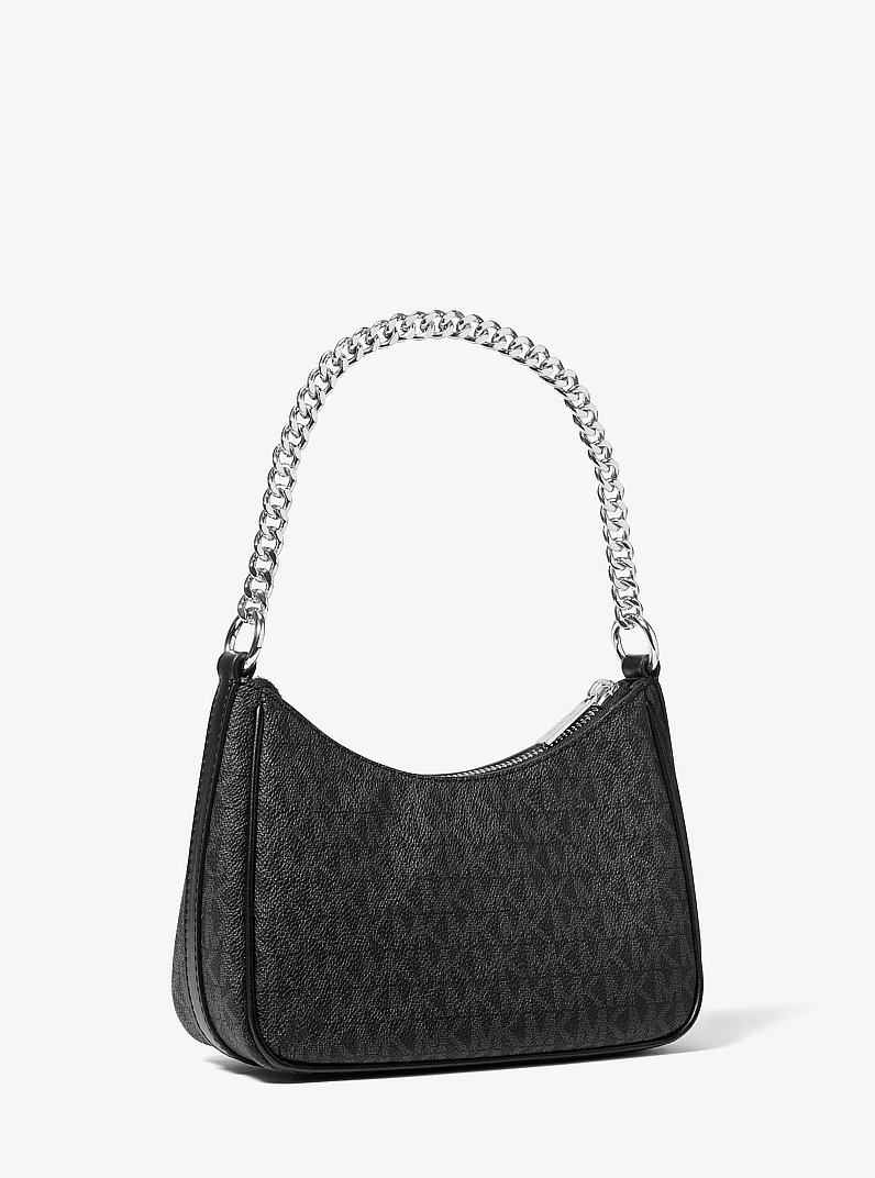 Jet Set Travel Signature Logo Convertible Crossbody Bag in BLACK | Michael Kors
