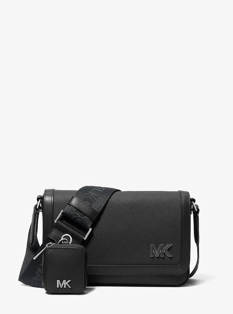 Mini sac &agrave; bandouli&egrave;re Edison en cuir grain&eacute; avec pochette in NOIR | Michael Kors
