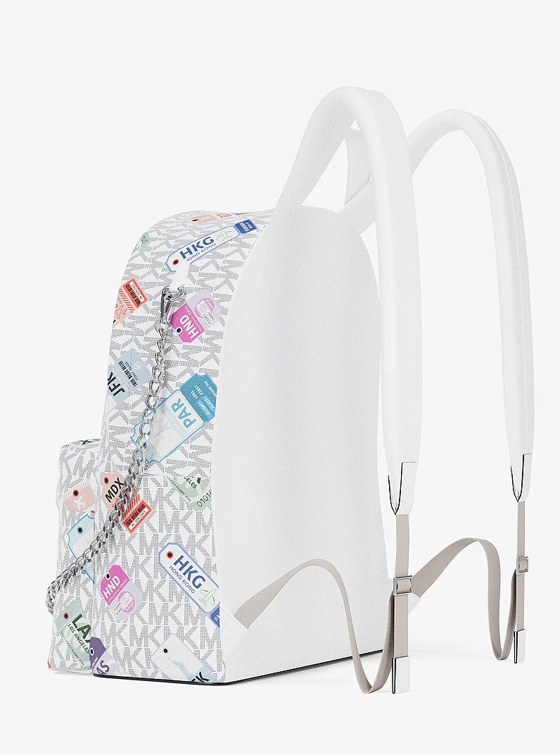 Sac &agrave; dos Slater de taille moyenne &agrave; imprim&eacute; &agrave; logo Signature in BLANC OPTIQUE | Michael Kors