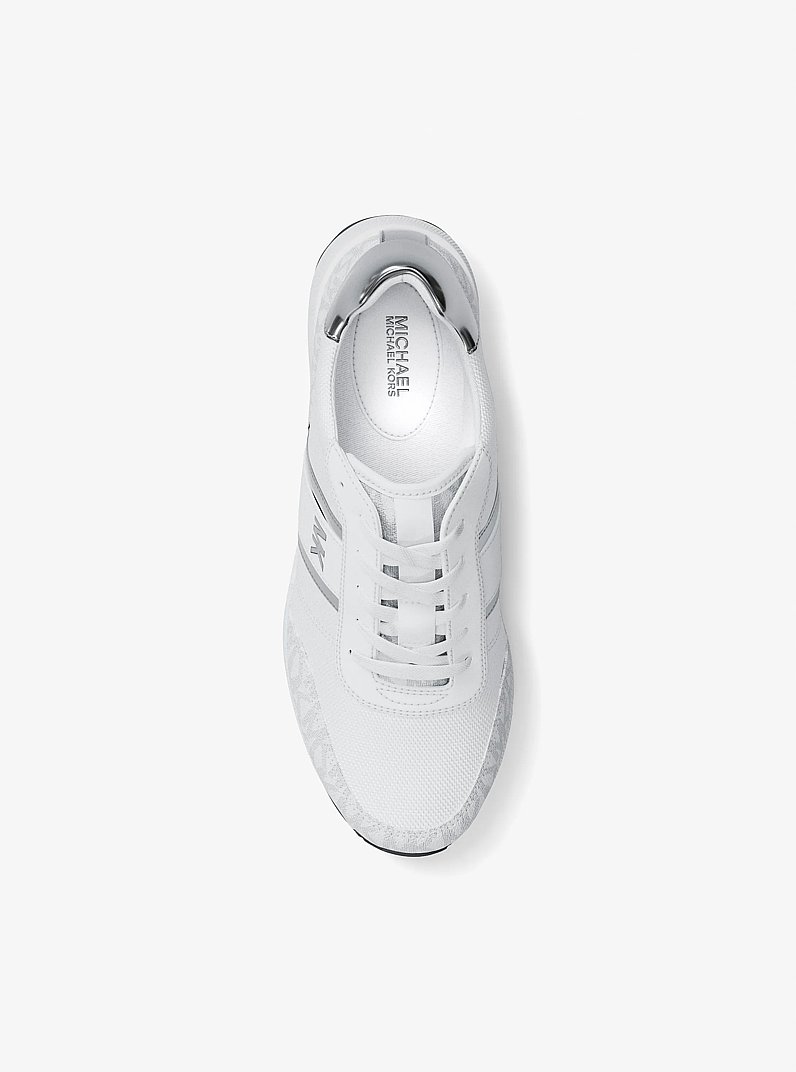 Mabel Mixed-Media Trainer in BRIGHT WHT | Michael Kors