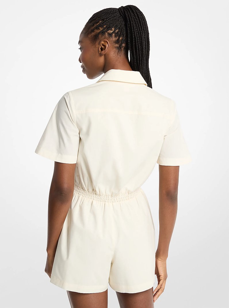 Cotton Poplin Romper in BONE | Michael Kors