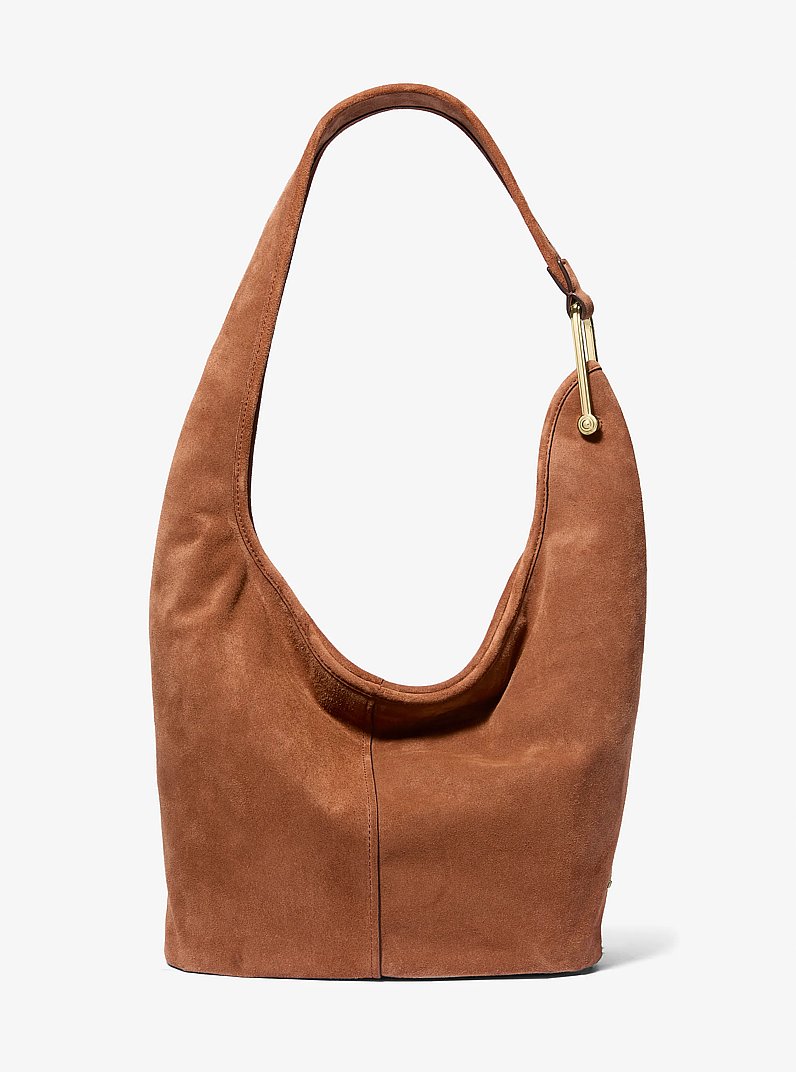 Sonny Medium Suede Shoulder Bag in LUGGAGE | Michael Kors