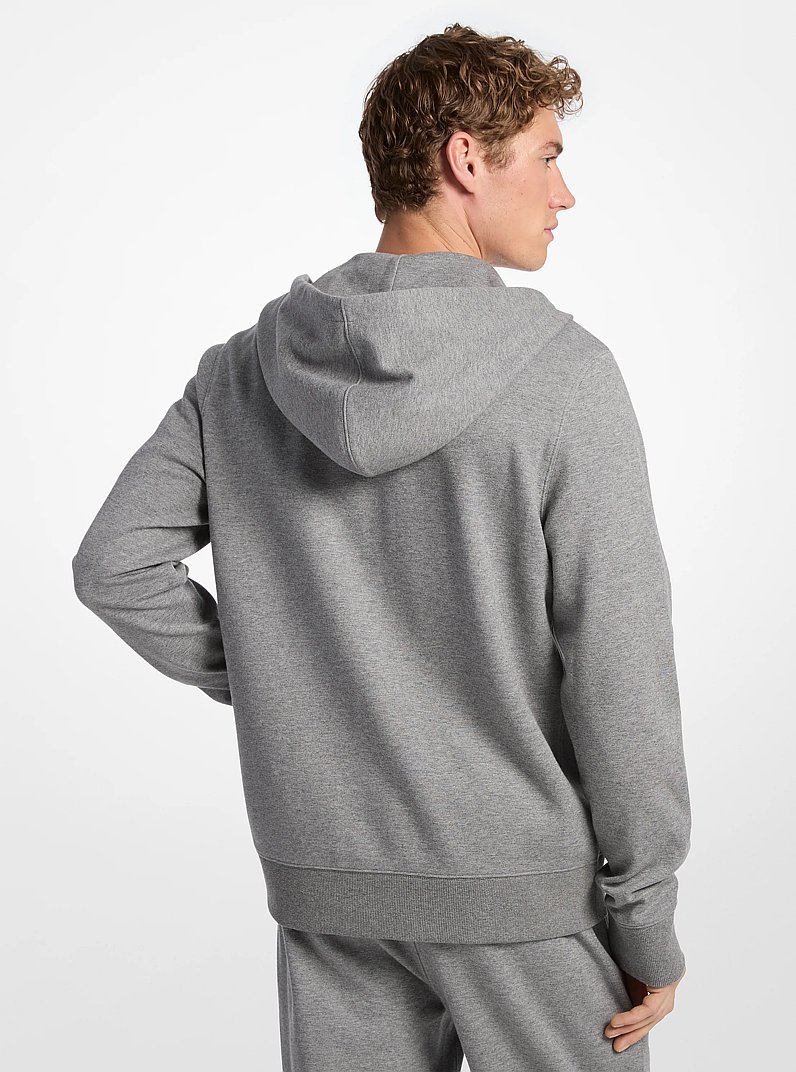 Sudadera de mezcla de algod&oacute;n con capucha y cremallera in CENIZA | Michael Kors