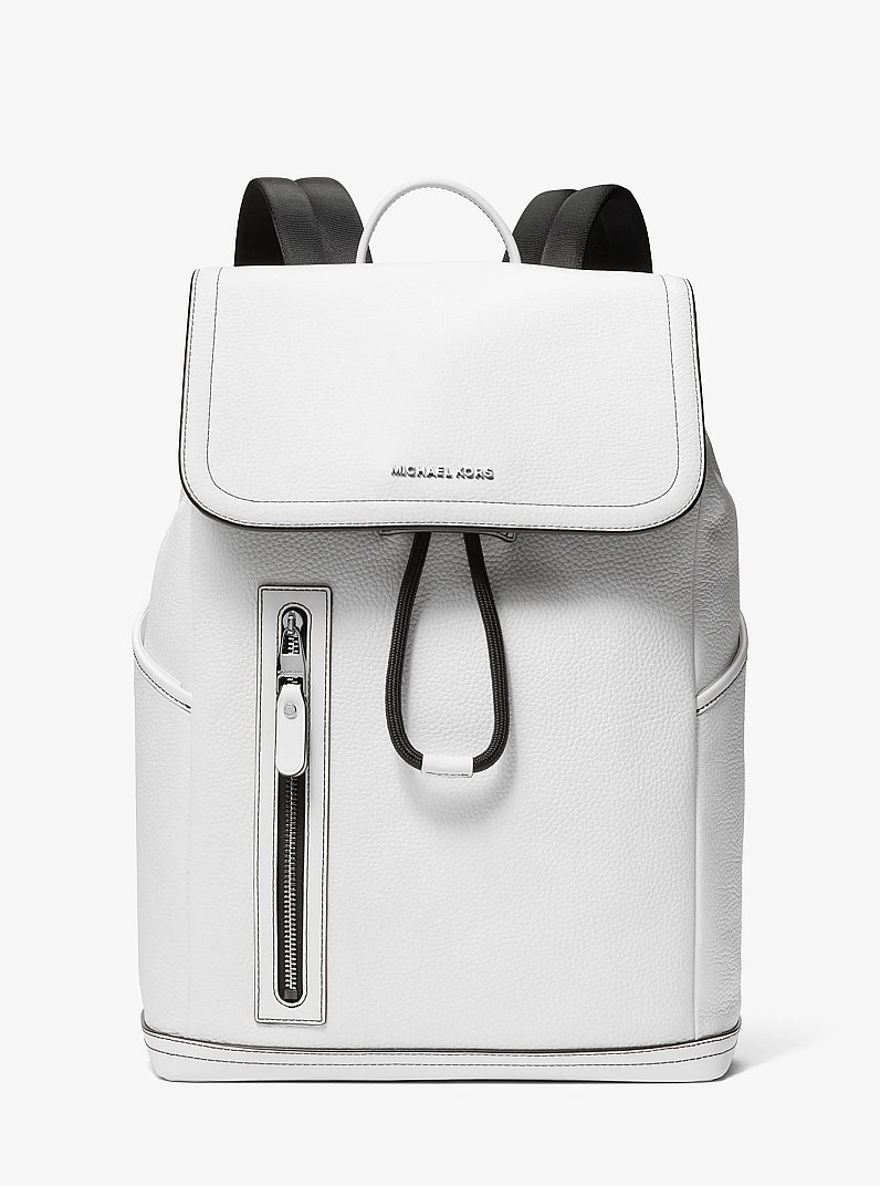 Sac &agrave; dos utilitaire Hudson en cuir grain&eacute; in BLANC &Eacute;CLATANT | Michael Kors