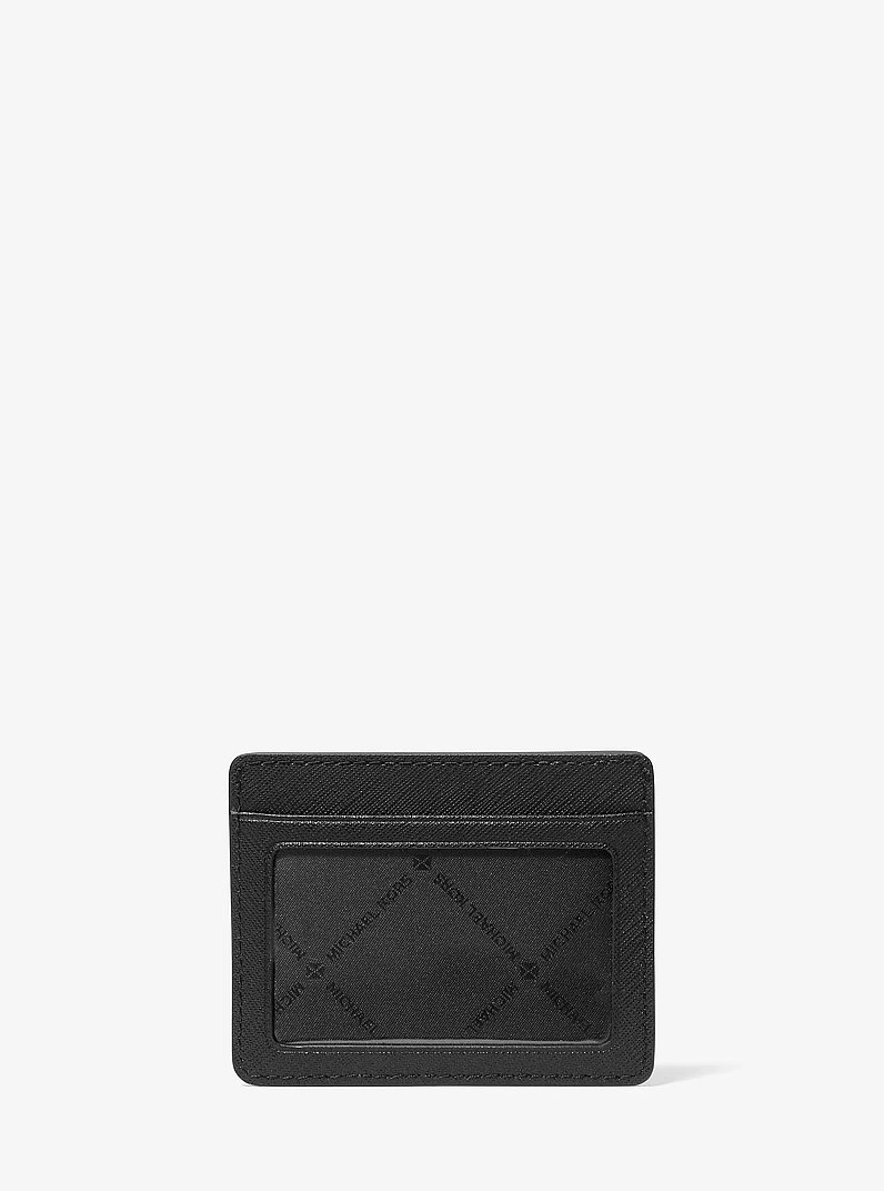 Jet Set Large Saffiano Leather Card Holder in BLACK | Michael Kors