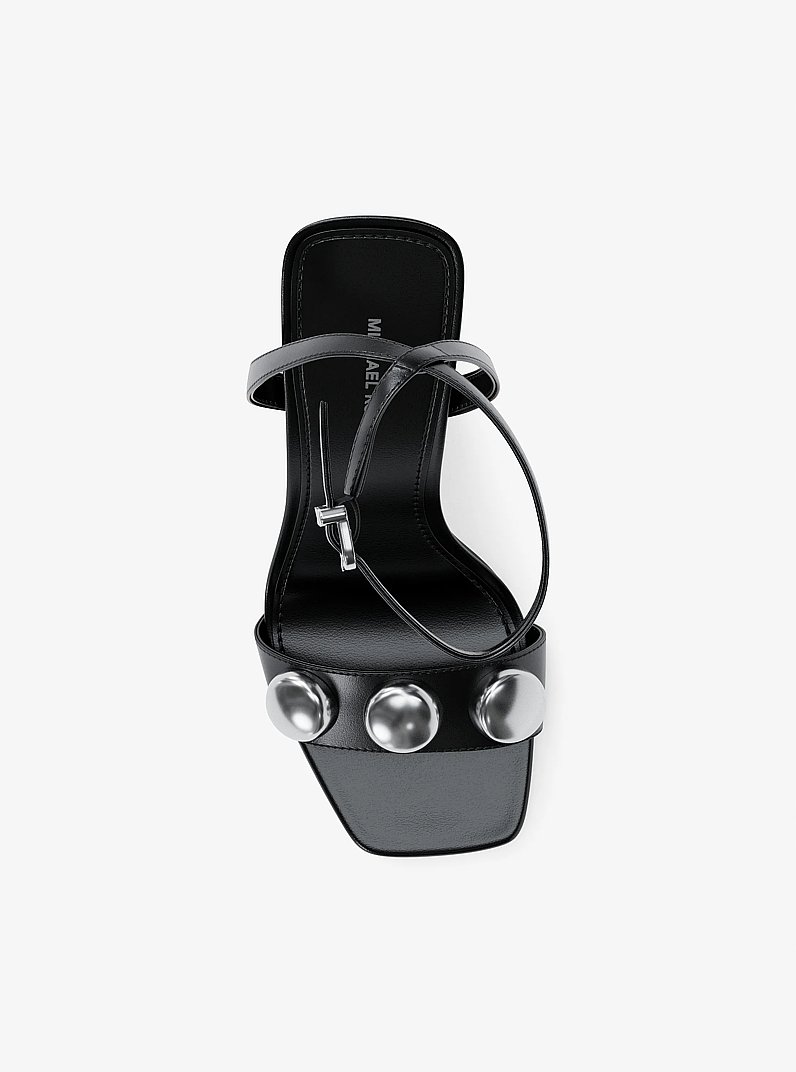 Sandale Liana aus Leder mit Nieten in SCHWARZ | Michael Kors