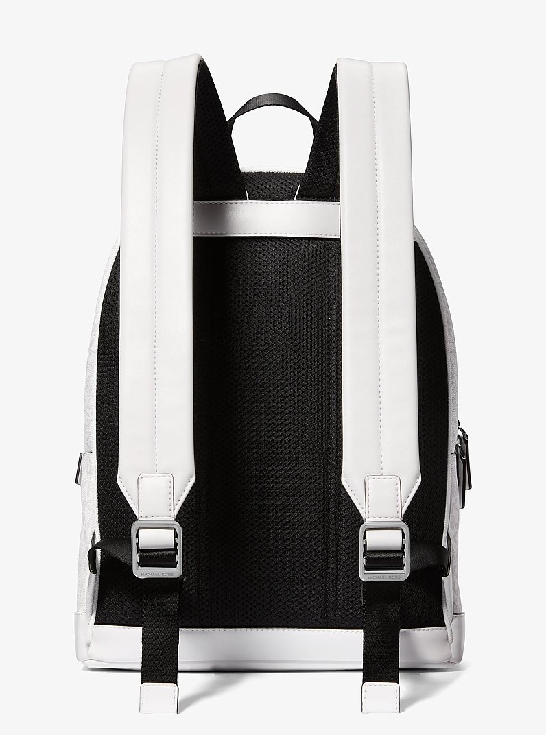 Cooper Slim Embellished Signature Logo Commuter Backpack in BRIGHT WHT | Michael Kors