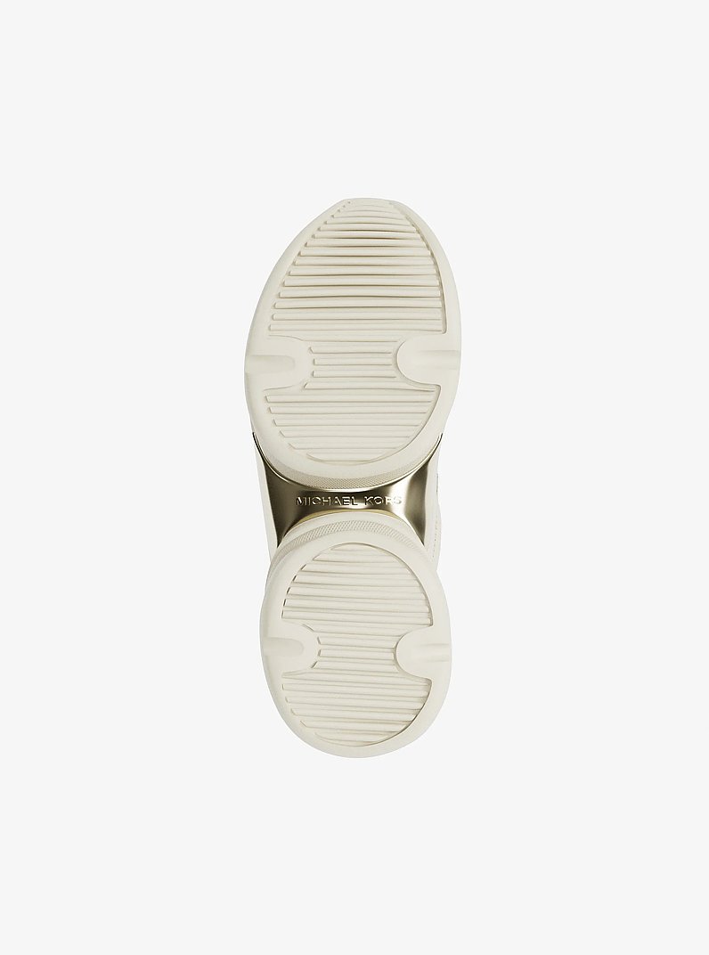 Olympia Mixed-Media Trainer in PALE GOLD | Michael Kors