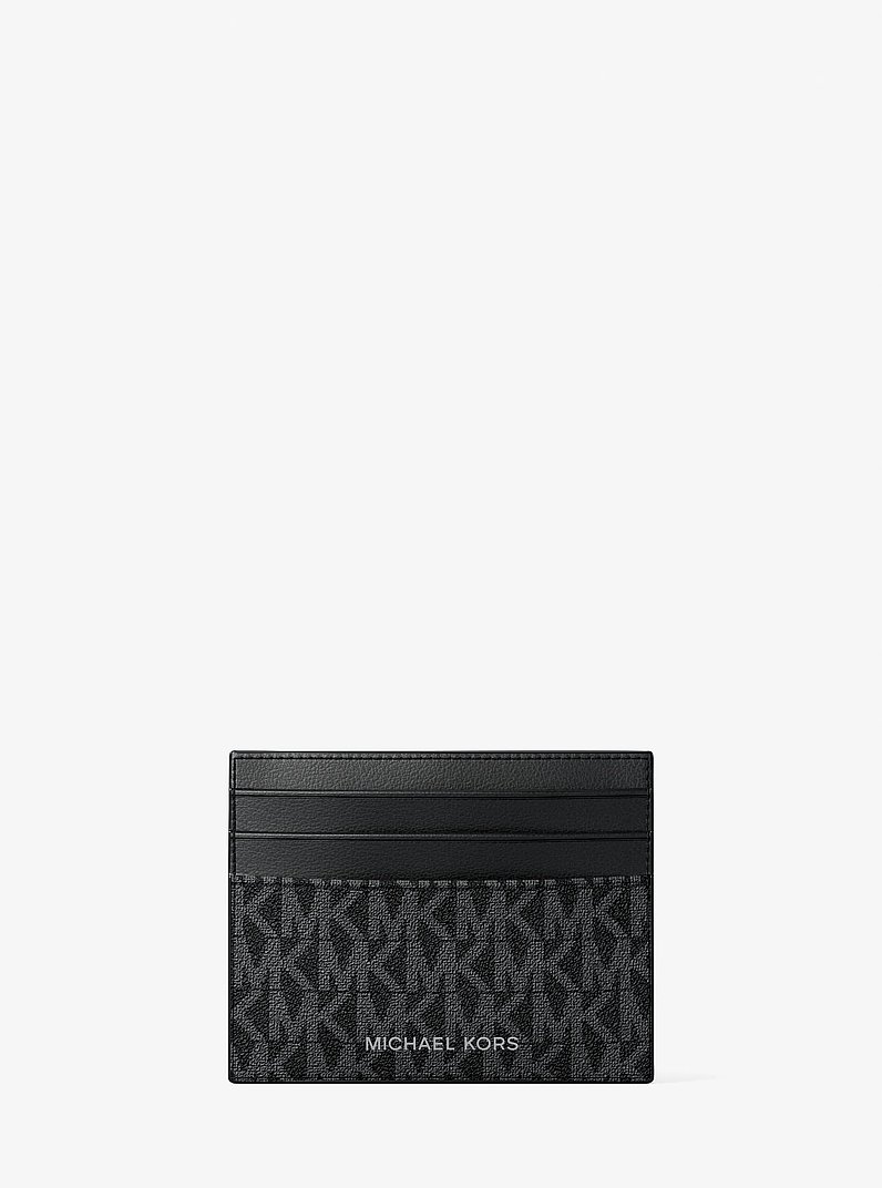 Cooper Signature Logo Card Case in BLACK | Michael Kors