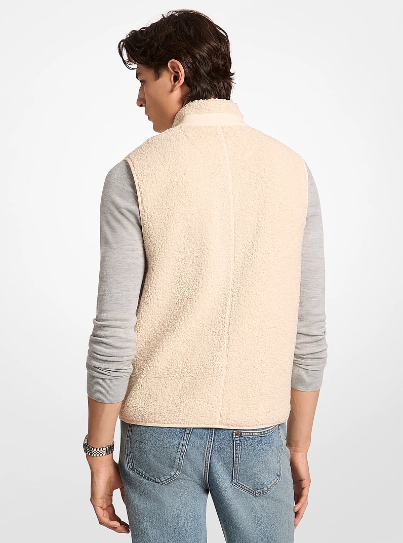 Sherpa Zip-Up Vest in CREMA CLARO | Michael Kors