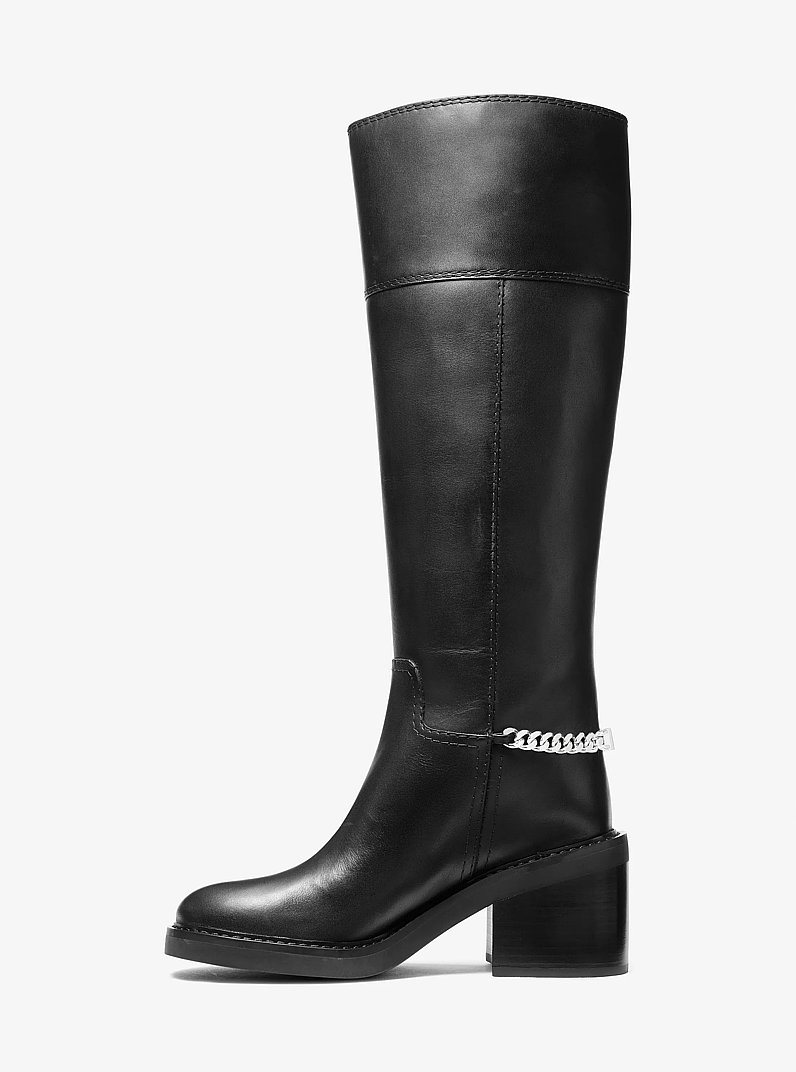 Carlisle Leather Riding Boot in BLACK | Michael Kors