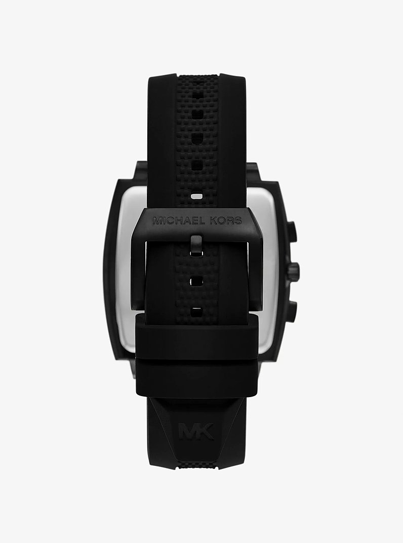 Oversized Rhys Black-Tone and Silicone Watch in BLACK | Michael Kors